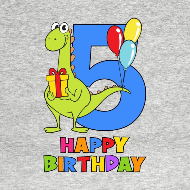 5th Birthday Party 5 Year Old Five Years by KidsBirthdayPartyShirts